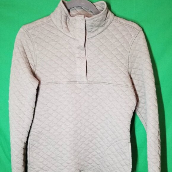 Avalanche Olive Green Quilted Long Sleeve 1/4 Button Up Pullover Size Small - Picture 1 of 5